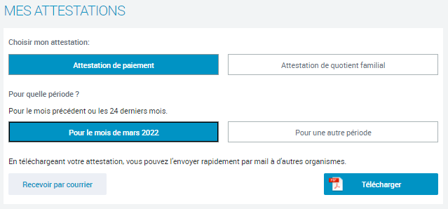 CAF - Télécharger une attestation